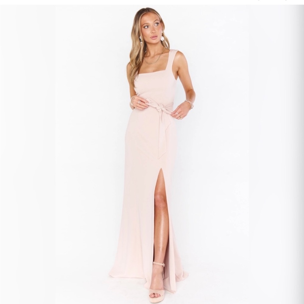 💫 NWT Show Me Your Mumu PARIS Gown - Dusty Blush Stretch Sz Medium